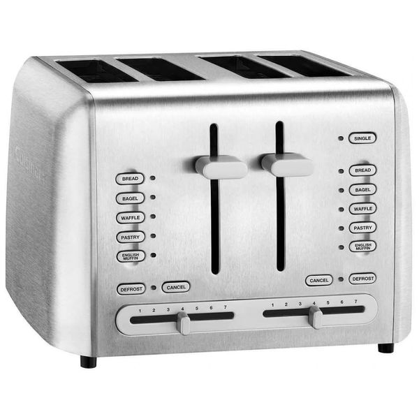 Torradeira de 4 Fatias com 7 Níveis de Tostagem, Aço Inoxidável, 110v, CUISINART RBT 1300PC, Prateado