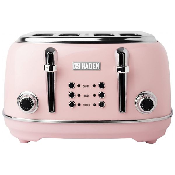 Torradeira de 4 Fatias com 6 Níveis de Tostagem, 1500W, 110v, HADEN 75044, Rosa
