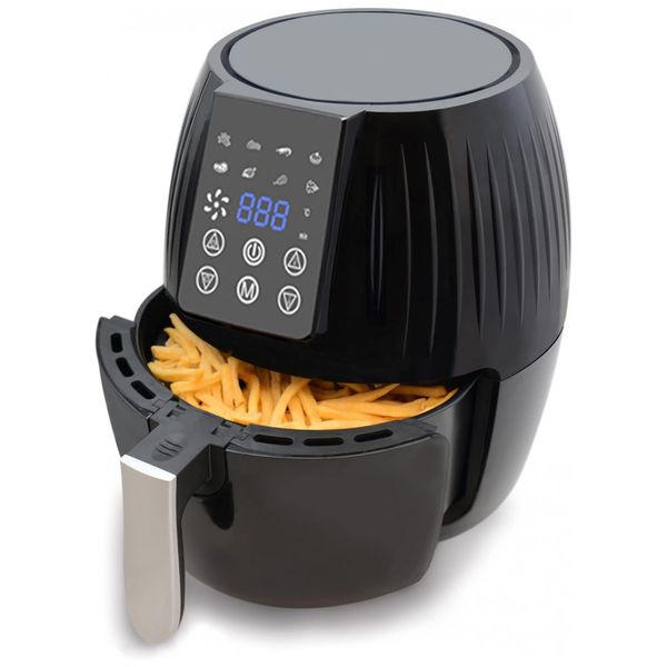 Fritadeira Elétrica AirFryer 8 em 1 com Painel Digital, 4,5L, 1300W, 110V,  AURKALRI, Preto