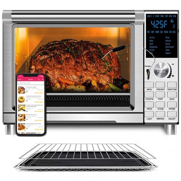 Bravo Forno Elétrico de Bancada 10 em 1 com Temperatura Ajustável, 1800W, 110v, NUWAVE, Prateado