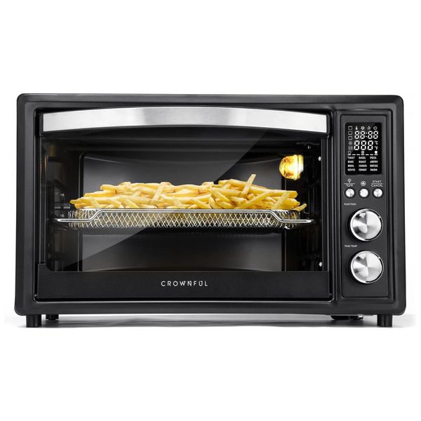 Forno Elétrico de Bancada de 32L com Painel LCD, 1800W, 110v, CROWNFUL CF AF30LBLK 1, Preto
