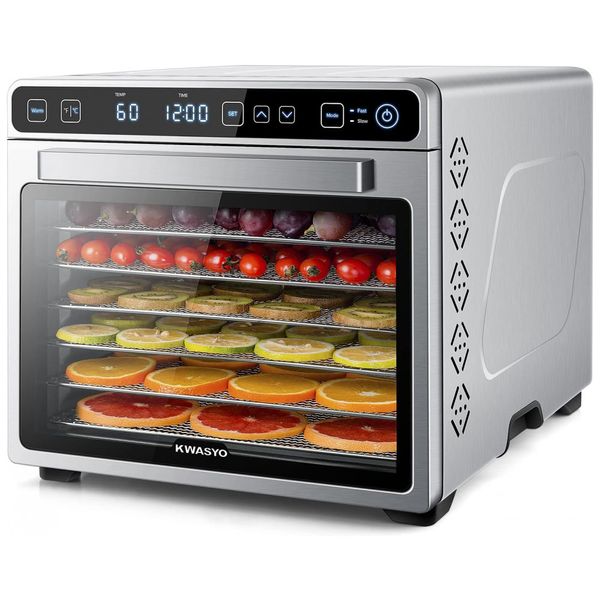 Desidratador de Alimentos com 7 Bandejas em Aço Inoxidável, 650W, 110v, KWASYO FD 02, Prateado