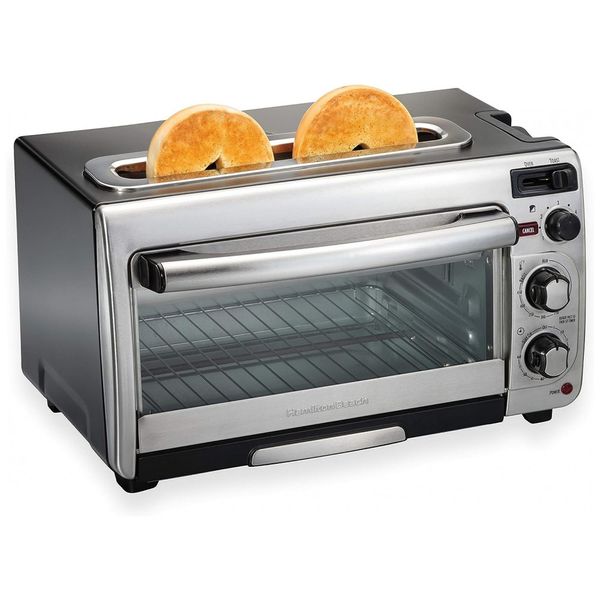 Forno Elétrico de Bancada 2 em 1 com Torradeira, 110v, HAMILTON BEACH 31156, Prateado