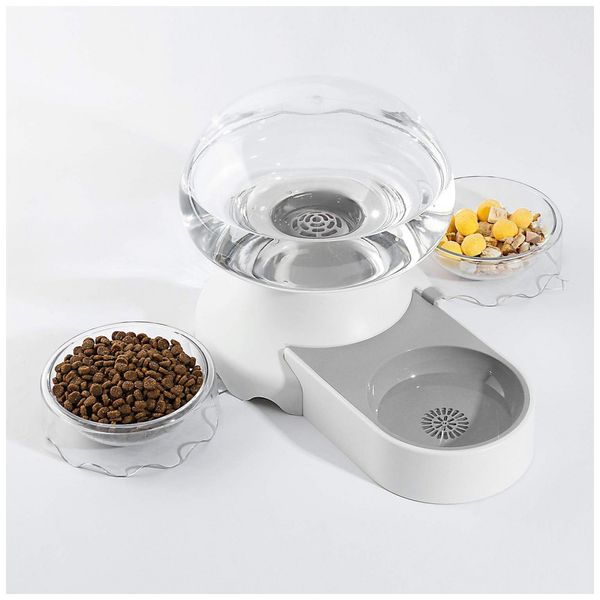 Comedouro Automático 3 em 1 para Cães e Gatos, TBRAND, Branco
