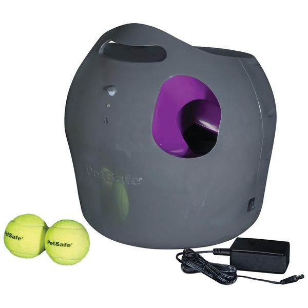 Lançador de Bolas de Tênis para Cães com Sensor de Movimento, PETSAFE ZTY00 15968, Cinza