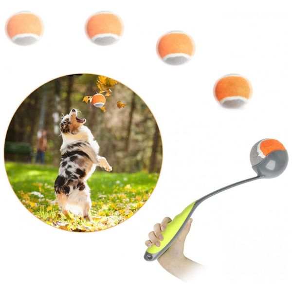 Lançador Manual de Bola de Tênis para Cães, PAWISE, Cinza