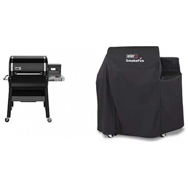 EX4 Churrasqueira a Lenha Portátil serve até 16 Pessoas com Painel LED e Capa, WEBER, Preto