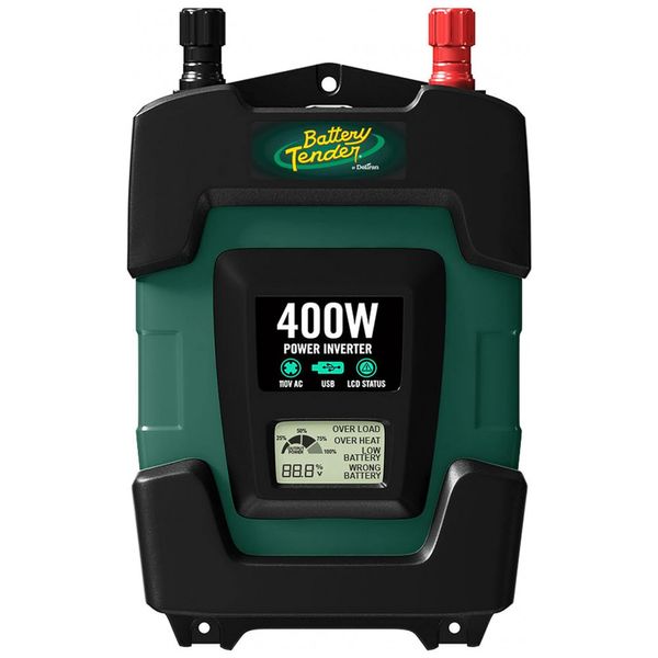 Inversor de Potência Automotivo 400W, 2 portas USB, BATTERY TENDER 026 0003 DL WH, Verde
