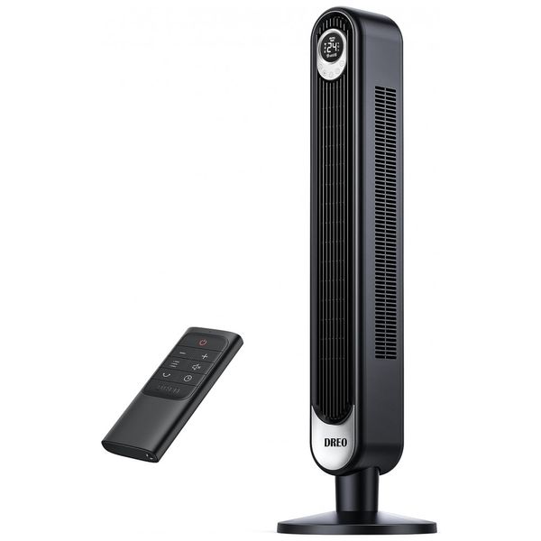 Ventilador em Torre, com Controle Remoto e Display de LED, 6 Velocidades, 110V 45W, DREO DR HTF001, Preto