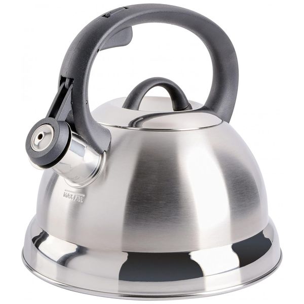 Chaleira 1.5L com Apito e Cabo ergonômico, Aço Inoxidável, MR. COFFEE 91407.02, Prateado