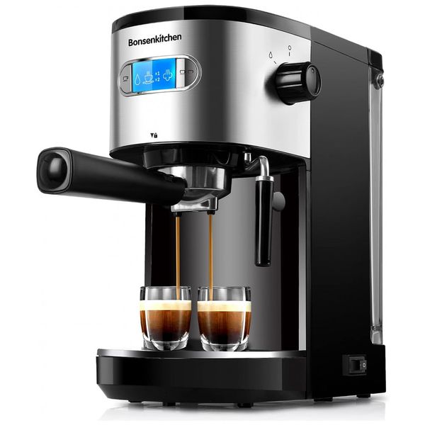 Bonsenkitchen Máquina de Café Expresso 20 Bar, 1,25L, 1350W, Preto