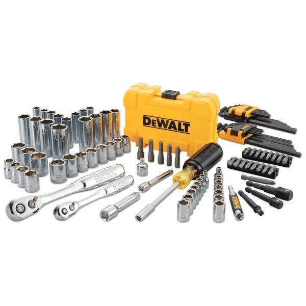 Kit de Ferramentas com Maleta de zenamento, 108 Peças, DEWALT DWMT73801, Amarelo