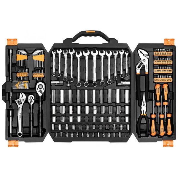 Kit de Ferramentas com Maleta de zenamento,192 Peças, DEKOPRO 8542037480, Amarelo
