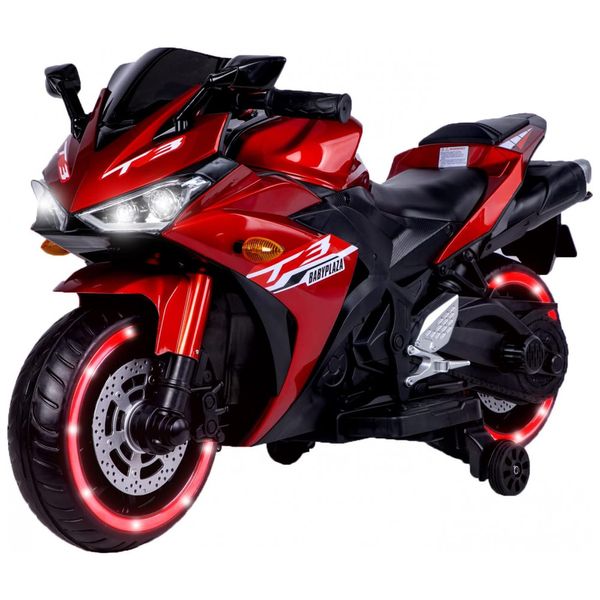Moto Elétrica Infantil 12V Recarregável com Sons e Luzes, 3 a 5 anos, ALISON, Vermelho