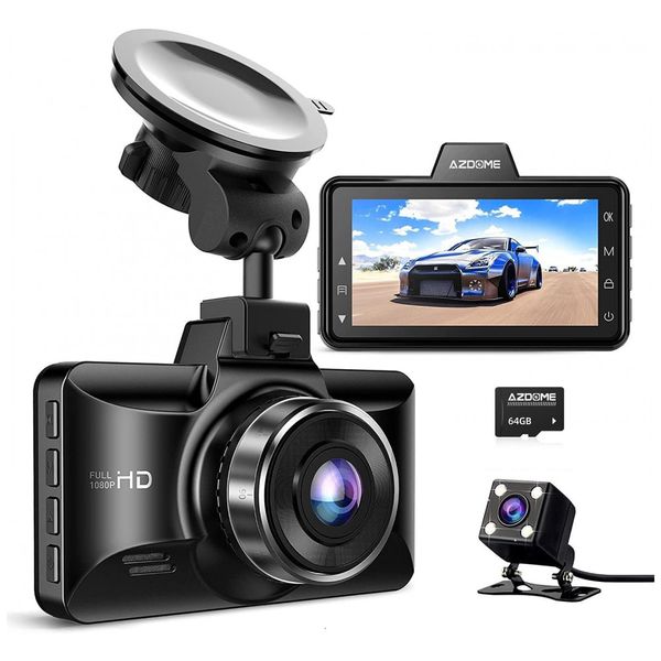 Câmera Veicular AZDOME M01 Full HD 1080p, 150, com GPS, Gravação 4K Ultra HD, Visão Noturna, Wi Fi, Preta