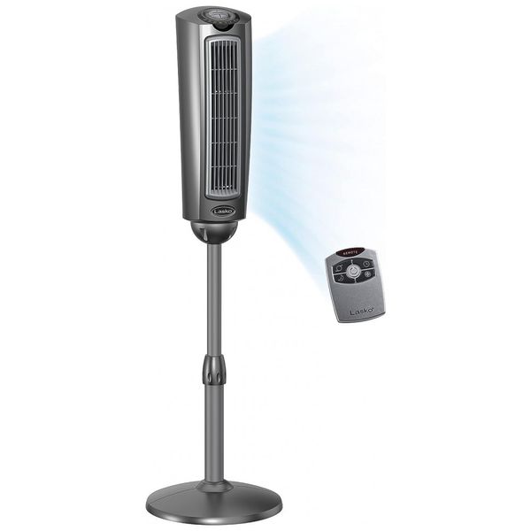 Ventilador de Torre 3 Velocidades, com Controle Remoto e Display LED, Silencioso, 110V 47W, LASKO 2535, Cinza