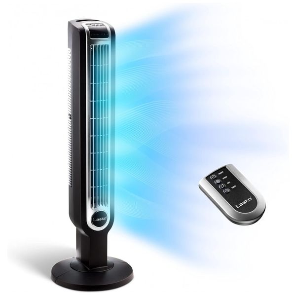 Ventilador de Torre 3 Velocidades, com Controle Remoto e Display LED, Silencioso, 110V 36W, LASKO 2511, Preto