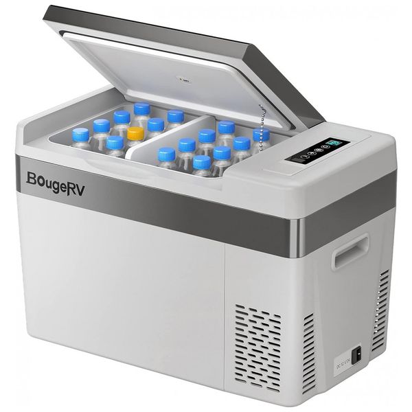 Frigobar, Cooler Elétrico Automotivo Portátil 28L, 60W, Bivolt, BOUGERV, Branco