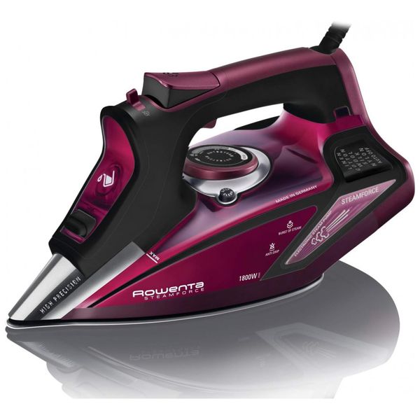 Ferro de Passar á Vapor, Aço Inoxidável, 1800W, 110W, ROWENTA DW9281, Vermelho