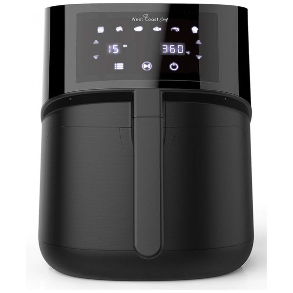 XL Fritadeira Elétrica, AirFryer 5L, Multifuncional, Tela de LED, 1200W, 110v, WEST COAST CHEF WCC58 DI, Preto