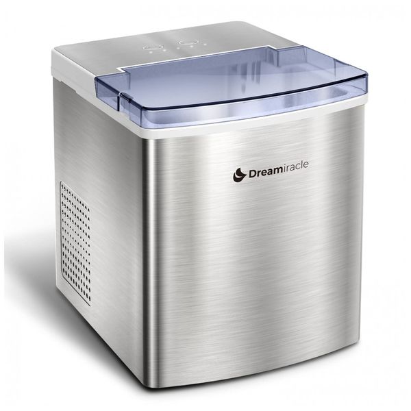 Máquina de Gelo Automática Portátil até 11 kg de Gelo em 24h, 110v, DREAMIRACLE, Prateado