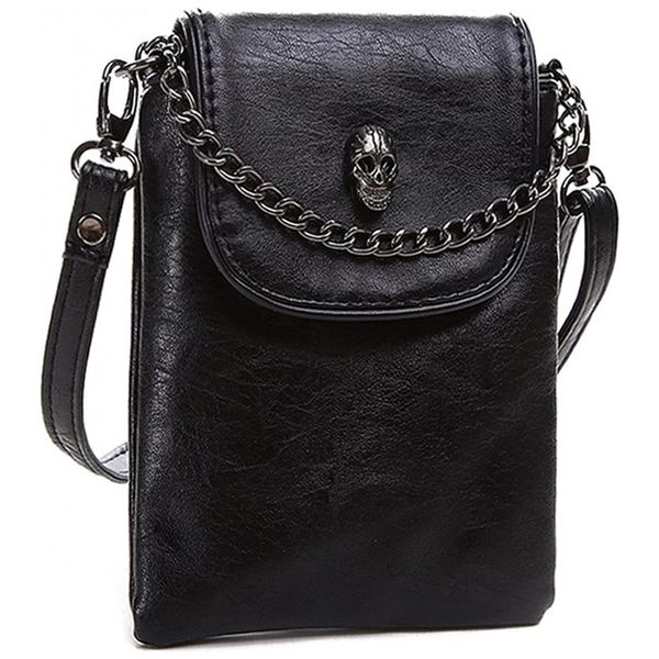Mini Bolsa Feminina de Ombro, Couro Sintético, WITERY CA1602, Preto