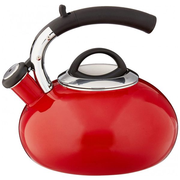 Chaleira com Apito, Capacidade 2L, Aço Inoxidável, CUISINART CTK EOS15R, Vermelho