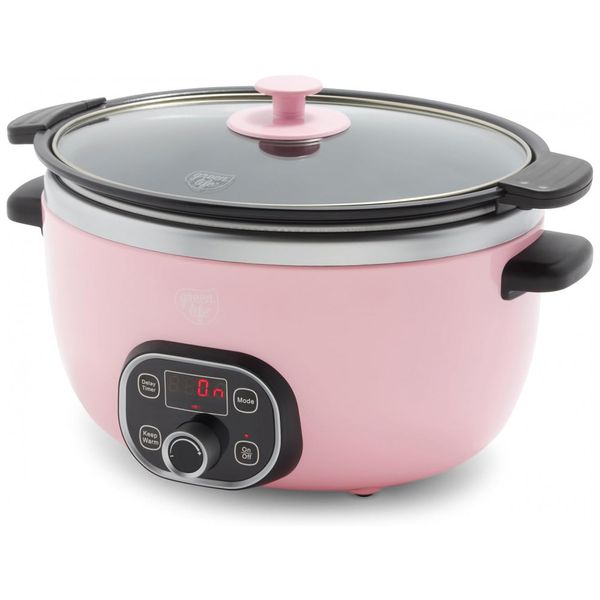 Panela Elétrica Multifuncional 5.7L, com Controle de Temperatura, 110V 240W, GREENLIFE CC004800 001, Rosa