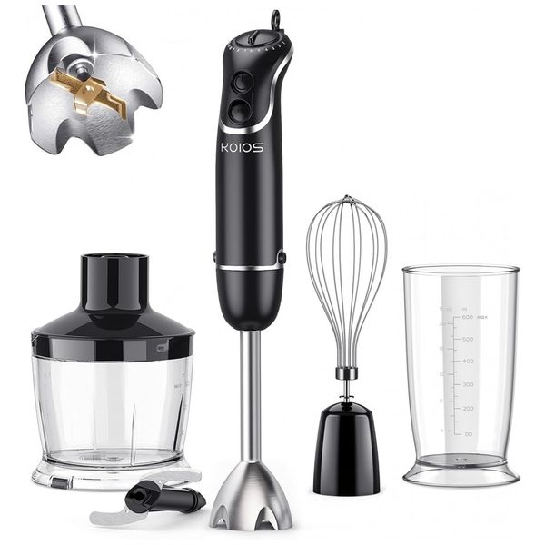 Mixer 4 em 1 Multifuncional com Acessórios e 12 Velocidades, 800W, 110v, KOIOS HB 2033B3, Preto