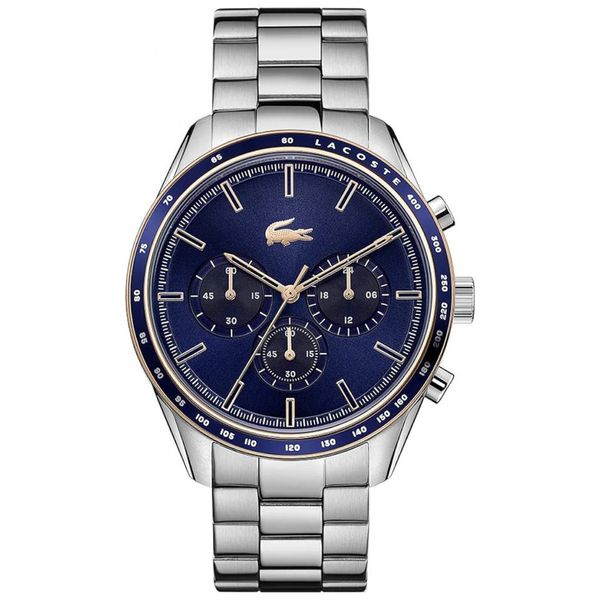 Relógio Masculino de Quartzo, com Pulseira de Aço Inoxidável, LACOSTE 2011081, Prateado
