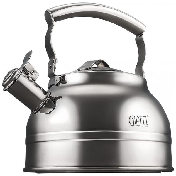 Chaleira de Chá 2.2L, com Apito, Aço Inoxidável, GIPFEL INTERNATIONAL 1128, Prateado