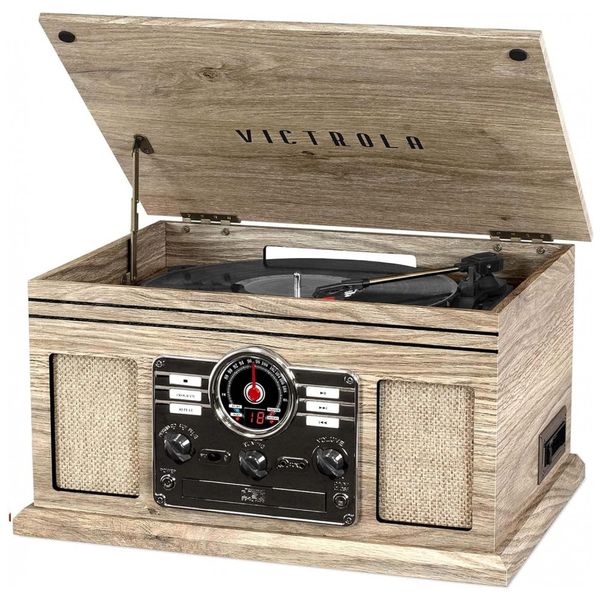 Vitrola, Toca Discos 3 Velocidades, com Pré Amplificador Phono Integrado, sem fio, 45 RPM, VICTROLA VTA 200B FOT, Bege