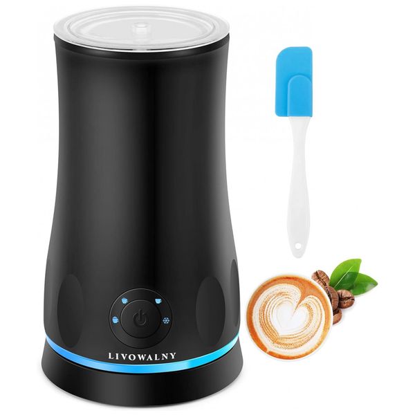 Espumador Elétrico Automático 250 mL, Aço Inoxidável, 110v, LIVOWALNY LV MF6100, Preto