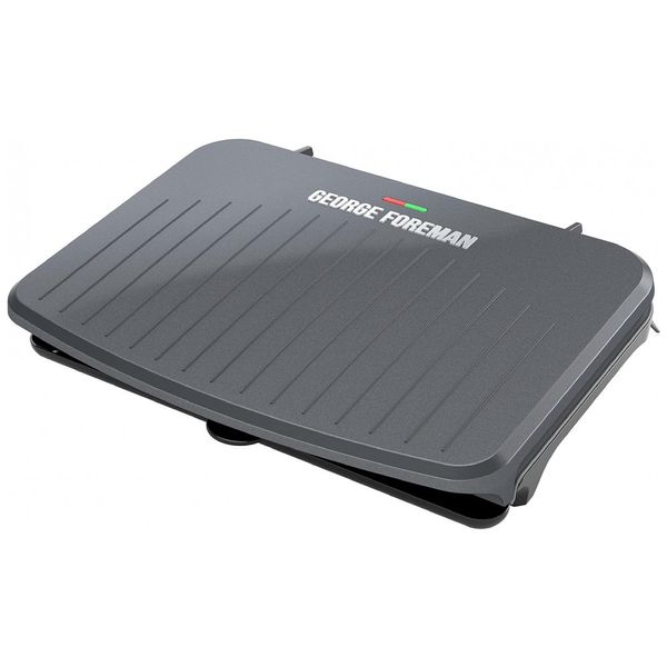 Churrasqueira Elétrica Grill Antiaderente, Serve até 9 Porções, 110v, GEORGE FOREMAN GRS120GT, Cinza