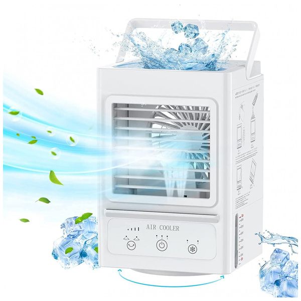 Climatizador de Ar Portátil com 3 Velocidades, Capacidade 0.7L, Recarregável 5000mAh, WINIQUE, Branco