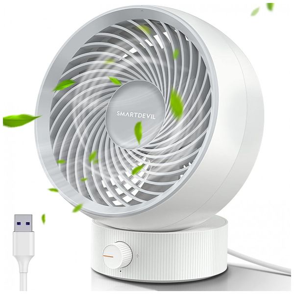 Ventilador de Mesa Mini Portátil de, Super Silencioso, USB, 5V, SMARTDEVIL, Branco