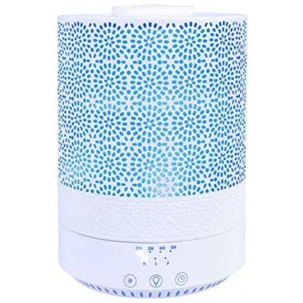 Umidificador Ultrassônico Portátil 2.5L com Aromaterapia e 7 Luzes LED, até 8H, 110v, BLUEHILLS, Branco