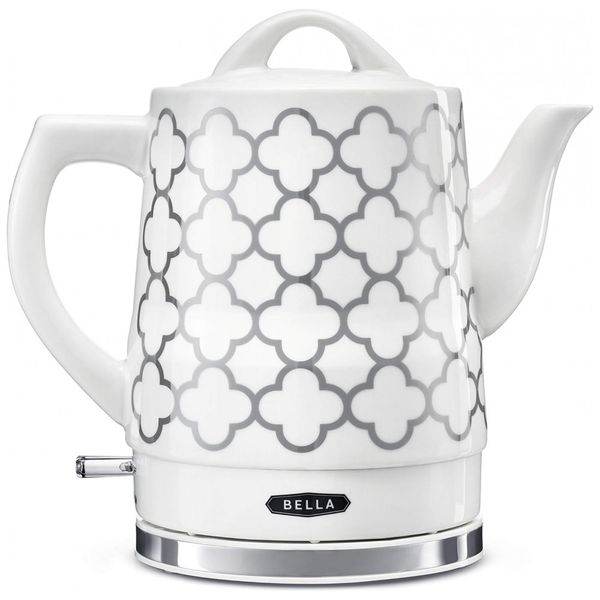 Chaleira Elétrica de 1.5L com Desligamento Automático, Ceramica, 1200W, Branca, 110v, BELLA 14745, Branco