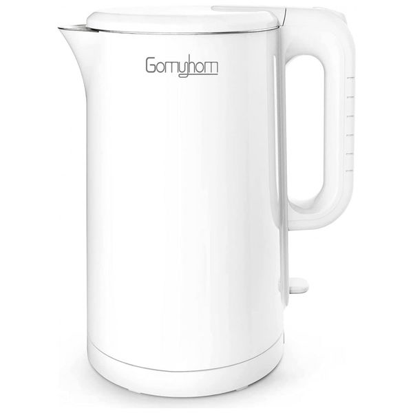 Chaleira Elétrica de 1.5L com Desligamento Automático, Aço Inoxidável, 1500W, Branca, 110v, GOMYHOM KD1501 U, Branco