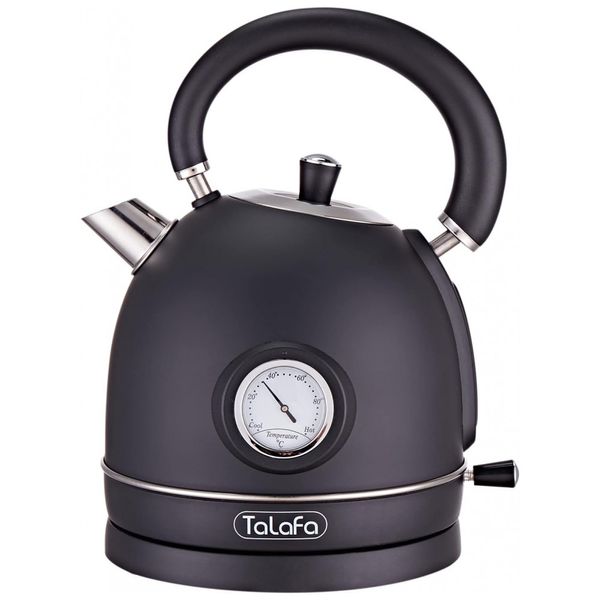 Chaleira Elétrica de 1.7L com Desligamento Automático, Aço Inoxidável, 1500W, 110v, TALAFA, Preto