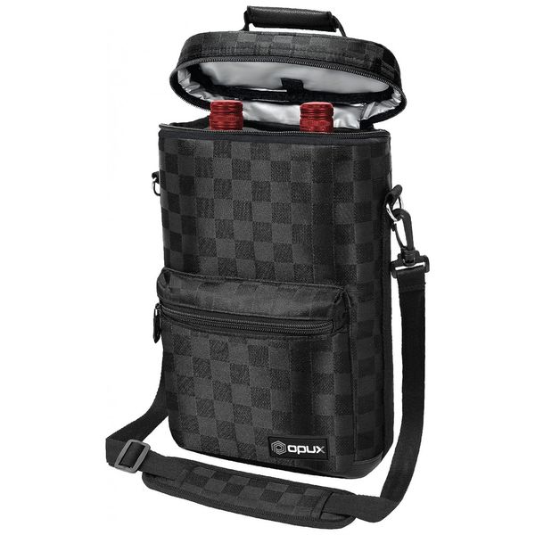 Bolsa Térmica Para Transporte de Vinhos até 2 Garrafas, OPUX, Preto