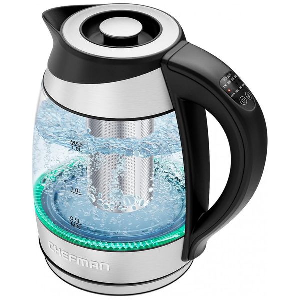 Chaleira Elétrica 1.8L, controle de Temperatura e Aço Inoxidável, 1200W, 110v, CHEFMAN, Preto