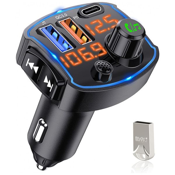 Adaptador Transmissor Veicular Bluetooth Veicular com USB, DA YU UNIQUE, Preto