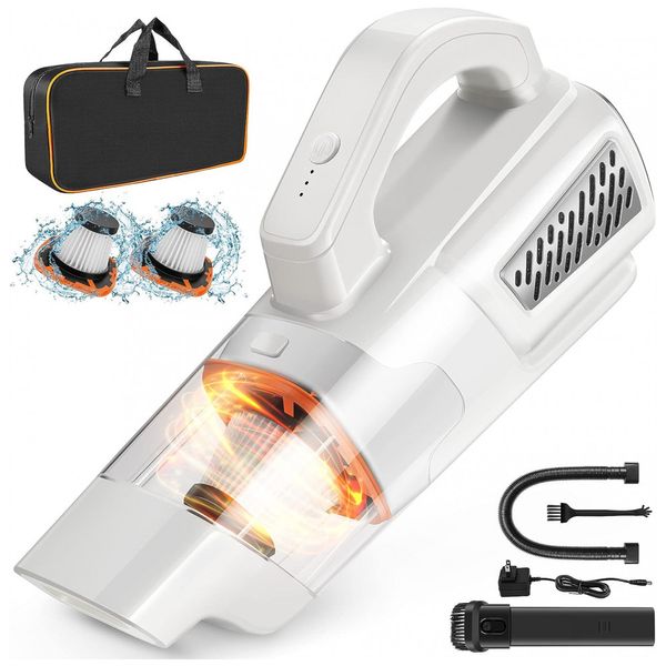 Aspirador de Pó Automotivo Portátil 10000Pa, Recarregável, Bateria 2200 mAh, CHERYLONVAC, Branco