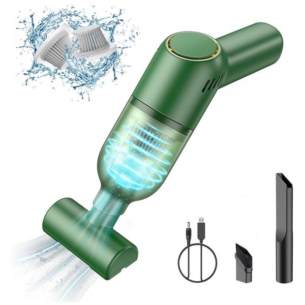 Aspirador de Pó Automotivo Portátil e Recarregável, Bateria 2200 mAh, SUNCANDXY, Verde