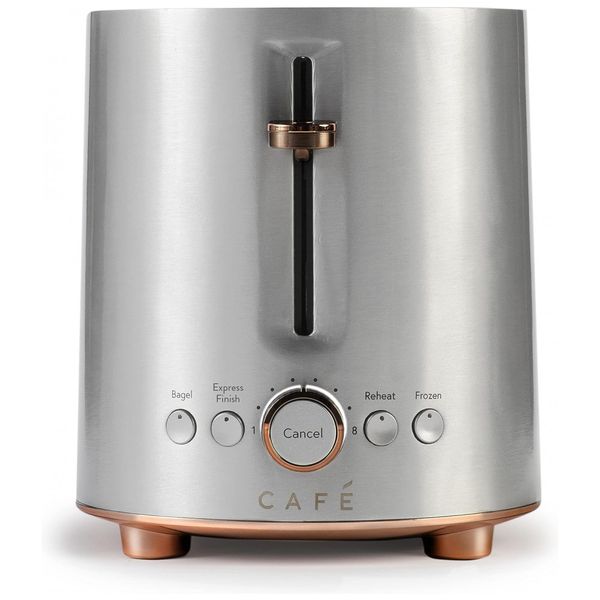 Café Torradeira Elétrica de 2 Fatias com 8 Níveis de Tostagem e Função Bagel, 110v, CAFE C9TMA2S2PS3, Prateado
