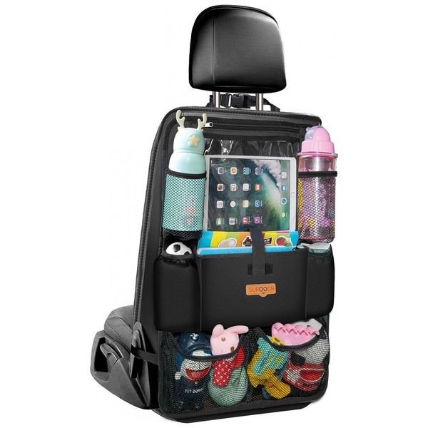 Organizador Veicular Traseiro para Banco com Suporte para Tablet e 9 Bolsos, SURDOCA PartialUpdate, Preto