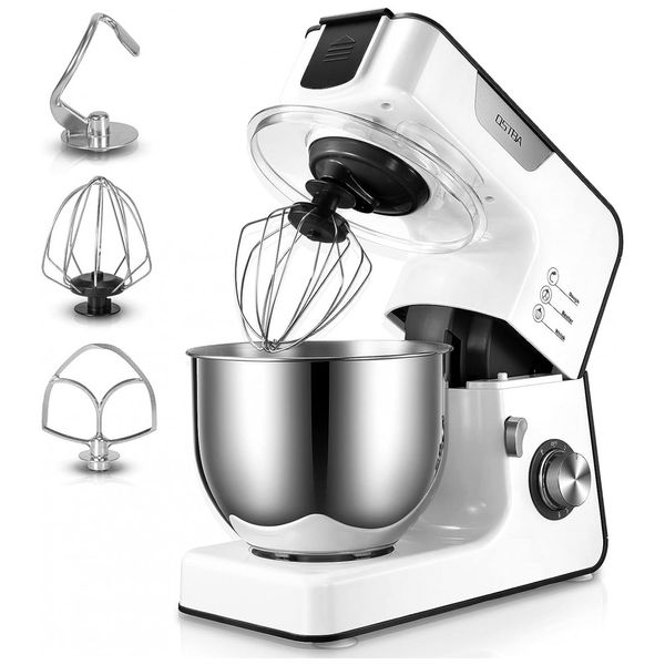 Batedeira Elétrica de Bancada 5L com 8 Velocidades, 550W, Branca, 110v, OSTBA FM101, Branco