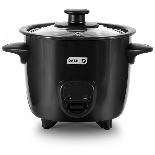 Mini Panela de Arroz Elétrica 1L com Função de Manter Aquecido, 200W, 110v, DASH DRCM200BK, Preto