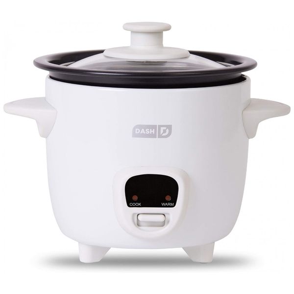Mini Panela de Arroz Elétrica 1 L com Função de Manter Aquecido, 200W, 110v, DASH DRCM200GBWH04, Branco